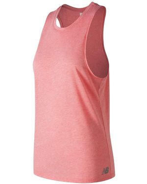 New Balance Heathertech Train Tank Top Guava Glo Heather X-large - Pink