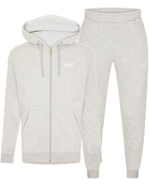 PUMA S Fleece Tracksuit Grey/white M