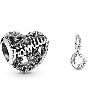 PANDORA Family Herz Charm Sterling-Silber 8,6 x 10,8 x 11,5 mm - Mettallic