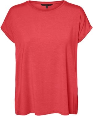 Vero Moda Curve Vmaya Plain Ss Top Ga Noos Curve T-shirt - Red