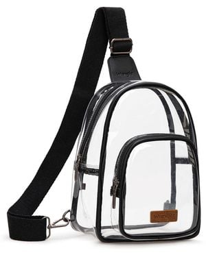 Wrangler Crossbody Clear Sling Bags For Stadium Approved Cross Body Purse For Sports Events Concerts - Black