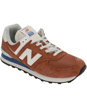 New Balance 574, Sneaker Hombre, Rojo, 38 EU - Marrón