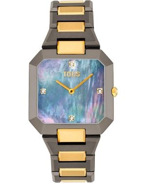 Tous Montre analogique avec bracelet en acier noir - Bleu