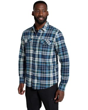 Mountain Warehouse Lightweight & Breathable Casual Checks Shirt In 100% Cotton With Buttoned Front Pockets - For Travel & Walking Light Blue