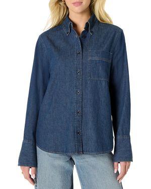 Amazon Essentials Chemise Boutonnée en Denim à Coupe Surdimensionnée - Bleu