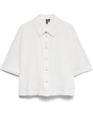 Vero Moda Vmnatali Ss Crop Shirt WVN Noos - Weiß