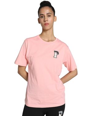 PUMA Pua Quad P Hort Eeve T-hirt - Pink