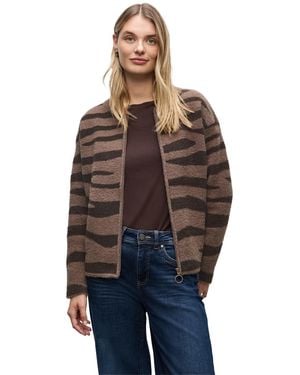 Street One Gemusterter Cardigan - Blau