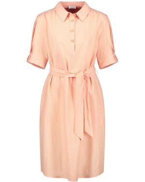 Gerry Weber Blusenkleid mit Taillenband und Leinenanteil halber Arm - Pink