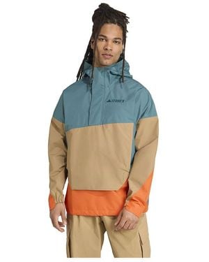 adidas Terrex Xploric 2.5l Climaproof Anorak Jacket Xl Beige - Blue