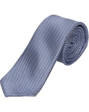 S.oliver Krawatte aus Seidenmix mit Jacquard-Muster tiefblau 1