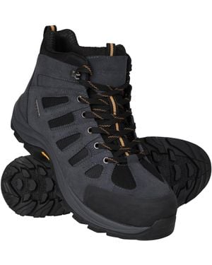 Mountain Warehouse Vertex Mens Extreme Vibram Waterproof Boots - Isodry, Vibram Sole, Soft Insole, Mesh Lining, Suede & Mesh - Black