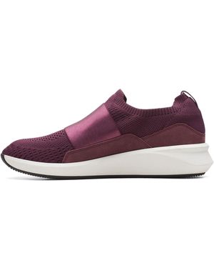 Clarks Un Rio Knit Trainers - Purple