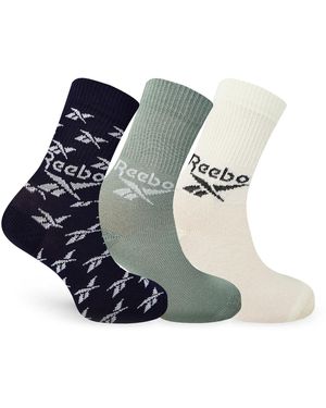 Reebok Classics Fold-Over 3 Pairs Crew Calzini - Blu