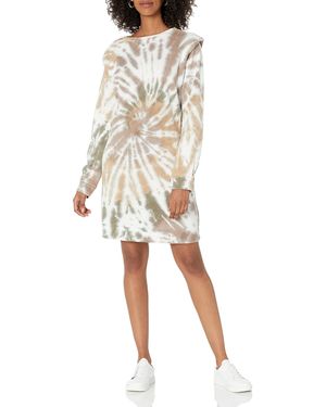 The Drop Malia Fleece-Minikleid mit Schulterpolstern - Mehrfarbig