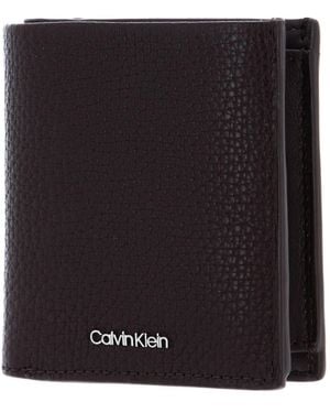Calvin Klein Minimalism Trifold 6CC W/Coin Chester Brown - Nero