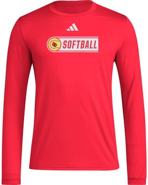 adidas S Pregame Long Sleeve T-shirt - Red