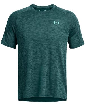 Under Armour Traingsshirt TECH Textured Kurzarm Petrol - Grün