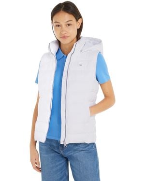 Tommy Hilfiger Donna Gilet Basic Hooded Vest Gilet Imbottito con Cappuccio - Blu
