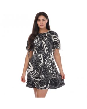 Ted Baker Mini abito da donna/donna Faridda stampato con maniche a sbuffo - Nero