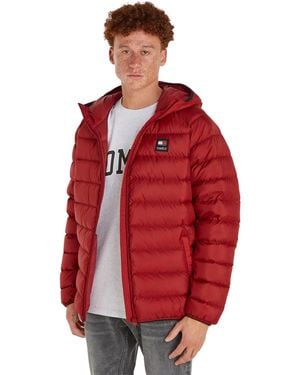 Tommy Hilfiger Tommy Jeans Tjm Hooded Lt Donsjack Ext Donsjassen - Rood