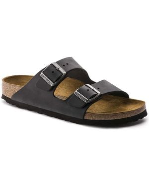 Birkenstock Arizona Oiled Leather Sandals,black Oiled - Brown