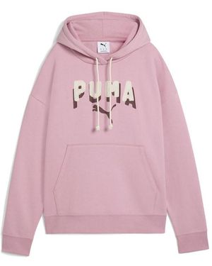 PUMA Graphic Hoodie Hooded Sweatshirt - Pink