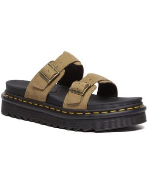 Myles サンダル Savannah Tan US 7 25cm MYLES Tumbled Nubuck BUCKLE SLIDE SANDALS in Savannah Tan