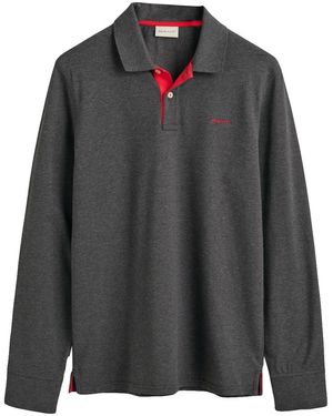 GANT Reg Contrast Pique Ls Rugger - Black