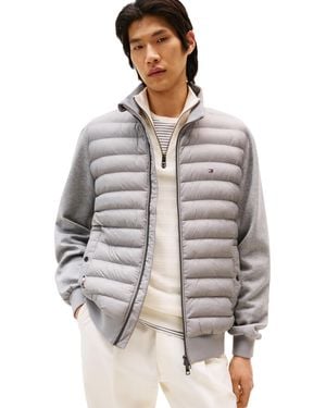 Tommy Hilfiger 's Mix Media Zip Sweatshirt With Stand Collar - Multicolour