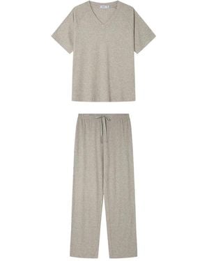 Women'secret Pijama de ga Corta y pantalón Largo Colección Lifewear - Blanco