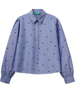 Benetton Camicia 5d51dq0bf Shirt - Blue