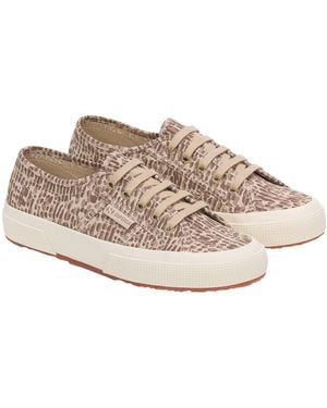Superga 2750 Jaguar Print Trainers Uk 4 Brown - Pink