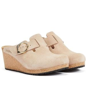 Birkenstock Zeppa Beige In Camoscio Con Fibbia A Anello Fanny - EUR 36 - Neutro