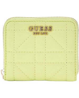 Guess Assia SLG Zip Around Wallet S Chartreuse - Gelb