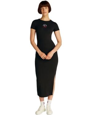 Tommy Hilfiger Bodycon Kleid Logo Slim Fit - Schwarz