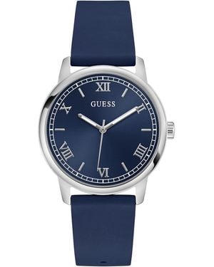 Guess Chandler Analogue Quartz Watch Black/silver - Blue