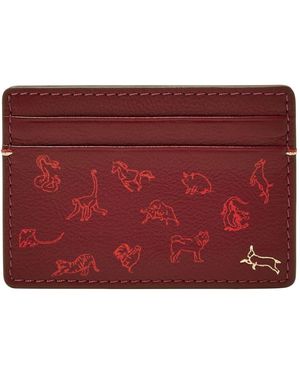 Fossil Steven Card Case Red Velvet - Rot