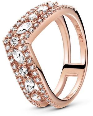PANDORA Anello da donna Sparkling Double Wishbone 189095C01 - Multicolore