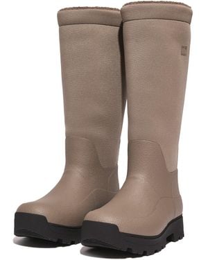 Fitflop Wonderwelly Atb Fleece-lined Roll-down Rain Boots - Brown
