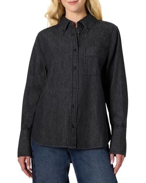 Amazon Essentials Chemise Boutonnée en Denim à Coupe Surdimensionnée - Noir
