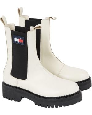 Tommy Hilfiger Stivali Mezza Gamba Donna Urban Chelsea Stivaletti - Nero