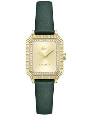 Lacoste Montre À Mouvement Quartz Deux Aiguilles pour Collection Parisienne avec Bracelet en Cuir Vert - 2001442 - Métallisé