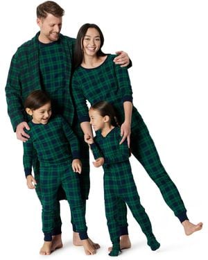 Amazon Essentials Flanellen Broek En Lange Mouwen T-shirt Pyjama Set - Groen