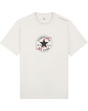 Converse T-Shirt da Uomo all Star Patch Crema Taglia XS Codice 10024972-A02 - Bianco