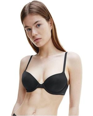 Calvin Klein Lightly Lined Demi-cup Bra With Underwire - Black