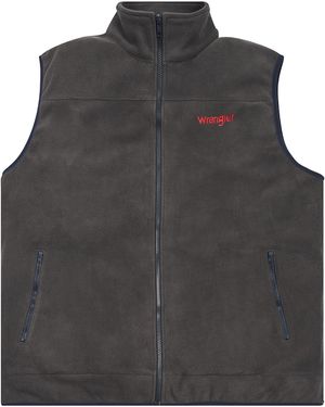 Wrangler Big And Tall Vests For – S Polar Fleece Zip Up Sleeveless - Grey