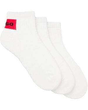 HUGO 3p Sh Rib Label Cc Short Socks - White