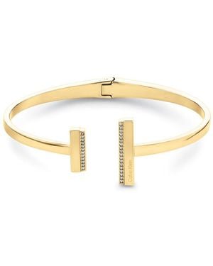 Calvin Klein Pulsera Bangle Abierta para Mujer Colección MINIMAL LINEAR en Oro Amarillo con Cristales - 35000161 - Metálico