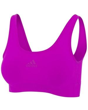 adidas Scoop Lounge Bra-Sport Active Seamless Micro Stretch Reggiseno - Rosa